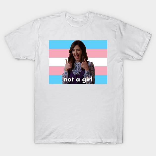 Trans Janet “Not a Girl” (The Good Place) T-Shirt by bunky